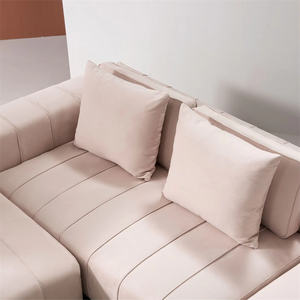 โซฟาหนังแท้ดีไซน์อิตาลีสุดหรู ขนาดใหญ่ รูปทรงตัวแอล สำหรับห้องนั่งเล่นทันสมัย - Product Image 4