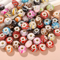 Manik-manik Akrilik Macaron Warna-warni Musim Semi Lubang Besar Bentuk Bintang Lima untuk DIY Gelang Kalung Liontin Bahan Grosir Yiwu