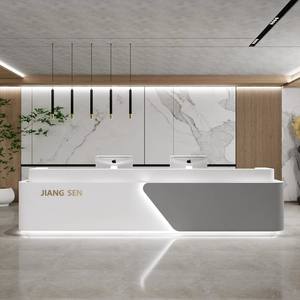 Bureau de réception <span class=keywords><strong>octogonal</strong></span> moderne avec lumière LED Matériau MDF pour <span class=keywords><strong>Spa</strong></span> Hotel Office & Commercial Use - Product Image 2