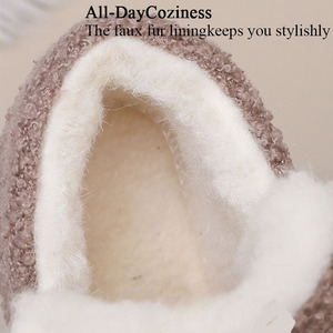 Autumn <strong>Winter</strong> <strong>Lady</strong> Sherpa Thermal Snow Boots Breathable Plush Lining Round Toe Ankle Boots Women Fashion Home Fuzzy <strong>Shoes</strong> - Product Image 5
