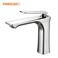 Robinet de lavabo chromé en alliage de zinc, mitigeur monocommande monotrou à poser, avec cartouche céramique, pour salle de bain