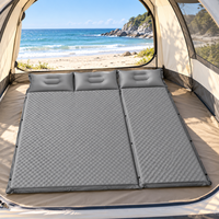 Matelas de camping auto-gonflant pliable pour 3 personnes avec oreiller, grand tapis de couchage 3cm 5cm, matelas gonflable d'extérieur
