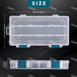 Diviseur réglable Boîte de matériel de pêche en plastique pour eau salée rivière lac ruisseau plateaux de stockage de pêche pour leurres Terminal Tackle - Product Image 2