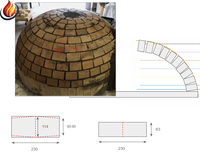 Briques réfractaires personnalisées SK34 avec 30% d'Al2O3, réfractaires moyennes (1580-1770°C) pour fours à pizza au bois de jardin Yuancheng