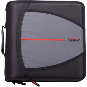 Carpeta con cremallera Case-it Mighty Zip Tab, con anillas en O de 3 pulgadas, pestañas de 5 colores, correa para el hombro y asa, accesorios para carpetas expandibles. - Product Image 6