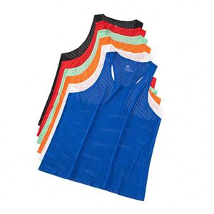 Custom Men's Dry Fit Singlet Y-Back Muscle Vest Breathable Knitted <b>Mesh</b> Workout Tank Top Casual Athletic Gym Training Sleeveless - Product Image 4