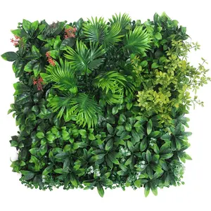 Новинка 2021, вертикальная пластиковая искусственная зеленая трава на заказ, настенная 3d-панель для фона растений