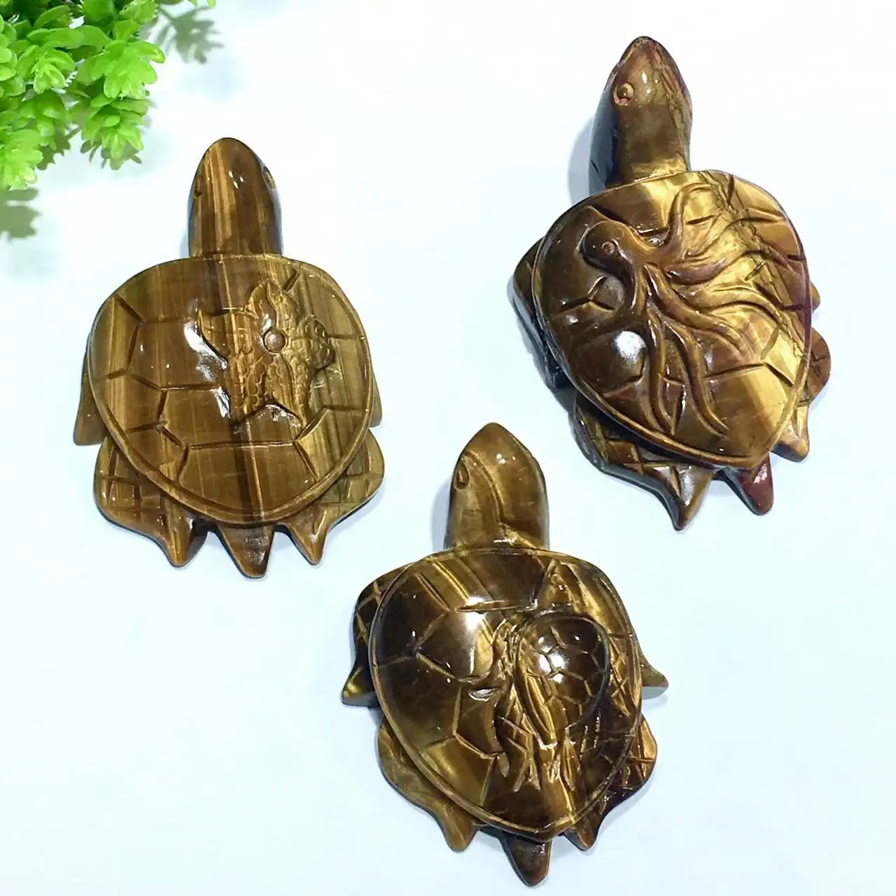 Wholesale natural crystal turtle crafts healing stone yellow tiger eye crystal turtle for gifts decoration