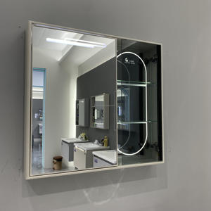 Bathroom Wall-Mounted Modern Stainless Steel Gray <b>Vanity</b> Combo Magnifying <b>Mirror</b> Intelligent <b>Lighting</b> Eco-Friendly Durable - Product Image 4