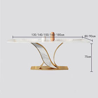 Table à manger rectangulaire moderne italienne, simple, légère, luxueuse, haut de gamme, en pierre, réglable, pour usage hôtelier