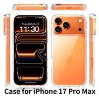 Coque de protection en TPU PC haute transparence pour iPhone 16, coque de téléphone portable pour iPhone 17, coque transparente en acrylique pour iPhone 16 15 14 13, coque rigide