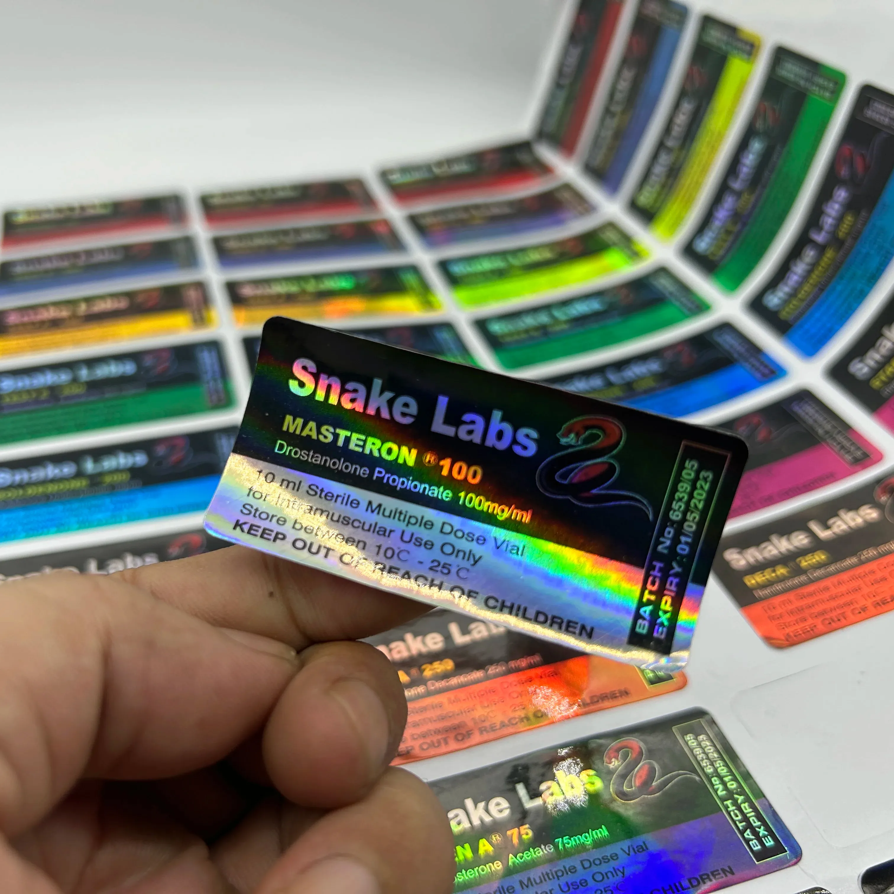 Custom Printing Pharma Hot Foil Stamping Labels human growth packaging