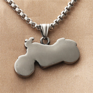 yunnique <b>Titanium</b> Steel Motorcycle Pendant Necklace Unisex Retro Style Fashion Jewelry Stainless Steel <b>Chain</b> 190125 - Product Image 2