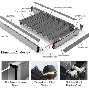 Persianas Eléctricas Retráctiles para Techo, Toldos Deslizantes con Cierre de Cremallera para Exteriores, Balcón, Porche, Patio, Techo Retráctil Motorizado - Product Image 2
