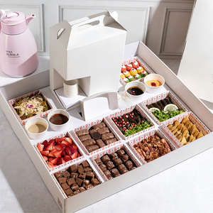 Custom Eco-Friendly <strong>Rectangle</strong> White Cardboard Paper Cake Box Bulk Bakery <strong>Packaging</strong> Cookie <strong>Chocolate</strong> Marcaron Card Ribbon - Product Image 6