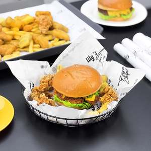 Customized Biodegradable Eco-Friendly Recyclable Greaseproof Waterproof Disposable Hamburger Sandwich Fast Food Wrapping <b>Paper</b> - Product Image 6