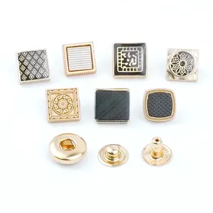 Jinyi Button Factory Custom Muslim Abaya Thobe Buttons Logo Brand Plating Metal Snap Press Button For Garment