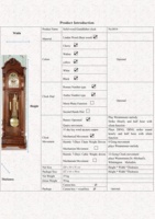 Reloj de pie mecánico de estilo rústico francés con rosetas talladas en madera, columnas con nervaduras, y tapas de columna superior con acanto tallado, hecho a mano.