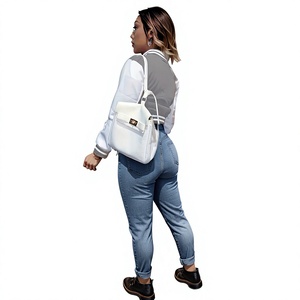 Chaqueta Varsity Gris Blanca para Mujer, Manga Larga, Cuello con Botones, Color Sólido, Poliéster, Ropa de Otoño - Product Image 2