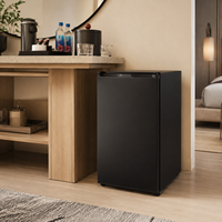 Réfrigérateur à porte réversible à isolation en mousse solide 90L 0-10 ° Mini-réfrigérateur compact avec thermostat réglable pour boissons d'hôtel