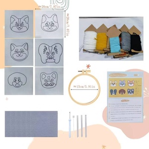 ชุดงานฝีมือปักเข็มแบบ DIY XIXI สำหรับทำที่รองแก้วลายสุนัข พร้อมผ้าโพลีเอสเตอร์ 6 ลาย ชุดอุปกรณ์ครบครันสำหรับคนรักสุนัข - Product Image 3