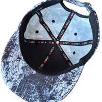 Topi Snapback Flat Brim Hitam & Putih dengan Grafis Splatter Kustom dan Bordir 3D, Topi Baseball Sporty untuk Aktivitas Luar Ruangan