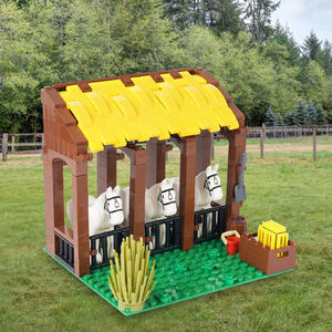 MOC5045 Scène de guerre des écuries du <span class=keywords><strong>Moyen</strong></span> <span class=keywords><strong>Âge</strong></span>, modè<span class=keywords><strong>le</strong></span> d'animal cheval, ensembles de blocs de construction DIY, puzzle, jouets pour enfants, 211 pièces - Product Image 2