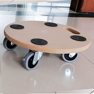 Transportador de muebles de madera, carrito móvil redondo de cuatro ruedas - Product Image 2