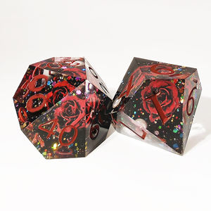 2025 בסגנון חדש קצה חד שחור ואדום ורד שקוף סט סט קוביות משחק - Product Image 2