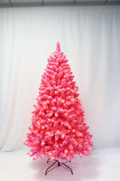 Einfach Aufzubauender Standfuß Rosa Fichten-Kunstweihnachtsbaum mit PVC-LED-Metall für Schlafzimmer/Büro OEM/ODM Willkommen