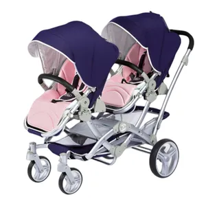 Vendita calda di buona qualità passeggino gemellare/carrozzina due modelli possono sedersi e sdraiarsi passeggino pieghevole neonato due