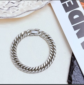 Bracelet <span class=keywords><strong>gourmette</strong></span> cubaine en acier inoxydable pour homme, largeur 9 mm, longueur 21 cm, chaîne à maillons tendance, fermoir boîte, noirâtre, vente en gros - Product Image 2