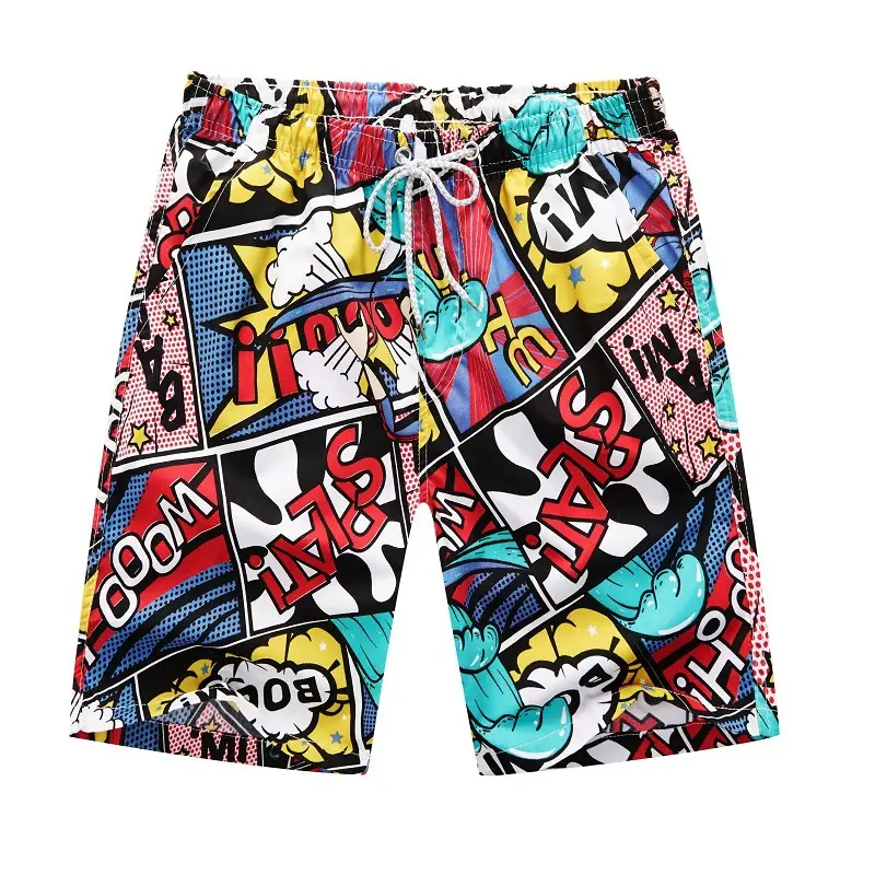 Shorts de praia estampados de subolmação do verão, shorts masculinos personalizados da placa do poliéster