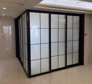 กระจกบานเลื่อน96x80แบบเรียบง่ายทันสมัยอลูมิเนียมสีดำสำหรับการตกแต่งภายในห้องครัว - Product Image 1
