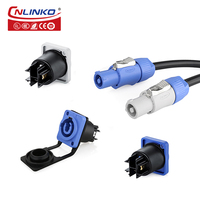 Connecteur à verrouillage rotatif CNLINKO M24 Noir Verrouillage 3 pôles Prise mâle PowerCON 3 broches 20A Broches d'alimentation