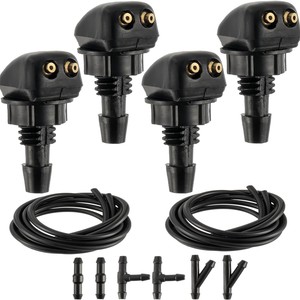Buses de lave-glace universelles pour voiture, en plastique, à angle réglable, modèle 3877, avec tuyau et connecteurs - Product Image 1