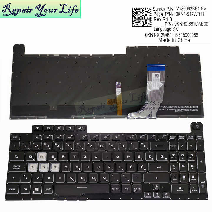 RGB Backlight Keyboard for Asus ROG Strix G17 - Durable Gaming