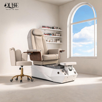 Fauteuil de pédicure de luxe inclinable et réglable avec massage du dos et bassin de spa pour les pieds, idéal pour salon de beauté