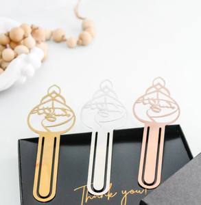 Marque-page en acier inoxydable avec calligraphie <span class=keywords><strong>arabe</strong></span> <span class=keywords><strong>Iqra</strong></span>, art mural moderne en acier inoxydable, amélioré avec un trombone - Product Image 3