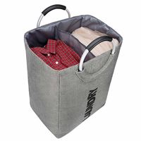 Grand panier à linge pliable en tissu de coton et sac fourre-tout, logo personnalisé, écologique, pour usage domestique