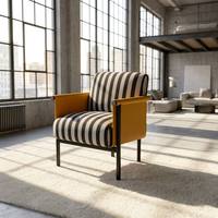 Fauteuil de détente moderne en teck doré - Mobilier écologique pour la maison, le bureau, la chambre, le salon, l'hôtel et l'hôpital