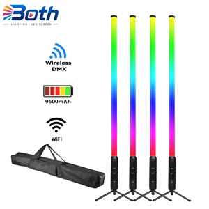 4pcs with bag IP65 Waterproof 360 <b>LED</b> Pixel <b>Tube</b> Light RGBWA 5in1 Battery Wireless DMX for DJ Stage - Product Image 1