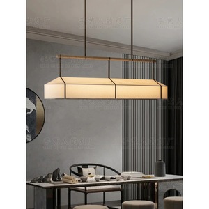 Lampe suspendue rectangulaire de style japonais, Led E27, commande par interrupteur, pour restaurant, salon de thé, luminaire d'étude - Product Image 3