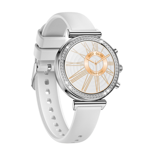 นาฬิกาข้อมืออัจฉริยะสแตนเลสสตีลสำหรับผู้หญิงระบบตรวจวัดออกซิเจนในเลือดโทรออกด้วยบลูทูธ IP67มีโลโก้ออกแบบได้ตามต้องการ - Product Image 3