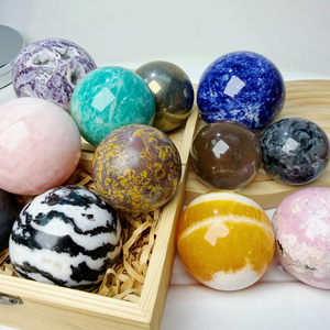 Esferas de Piedra de Cristal Natural al por Mayor para Sanación: Calcita Amarilla, Cuarzo Rosa, Amazonita Azul para Decoración Espiritual del Hogar - Product Image 2