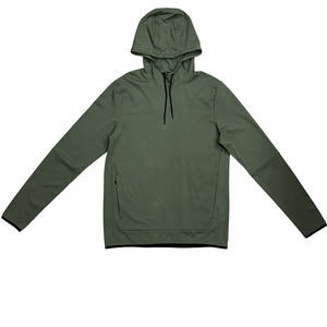 Rayon Heavy Weight Ponte Knit Pullover <b>Hoodie</b> Binding Hem Sweatshirt With Zipper Casual Shirt - Product Image 1