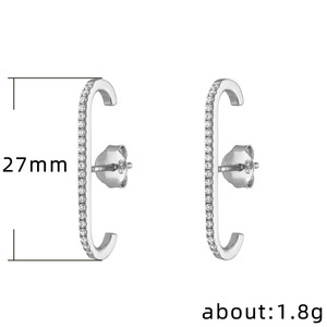 Orecchini a Cerchio a Forma di C per Donne, Eleganti, Minimalisti, alla Moda, per Uso Quotidiano, Gioielli Statement - Product Image 4