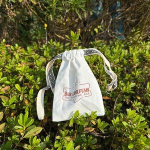 Customized Logo Printed Recycled Cotton <b>Drawstring</b> Bag Small Cotton Dust <b>Pouch</b> With Printed Ribbon - Product Image 1