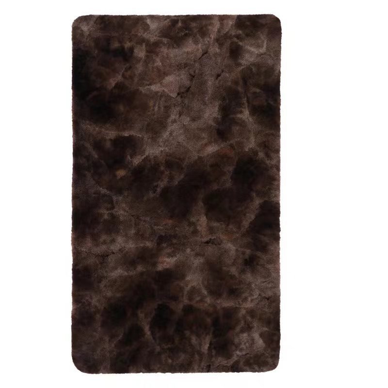 Tie-dye en fourrure de lapin polyester-coton couleur café