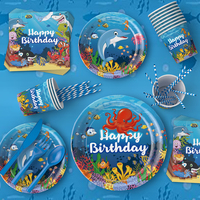 Articles de fête sur le thème de l'océan très demandés pour les enfants, décorations pour une célébration sous l'eau